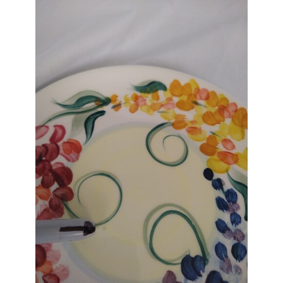 Set Of 2 Gail Pittman 7 1/2" Garden View Salad Dessert Plates Hand Painted 1999 - Picture 6 of 16